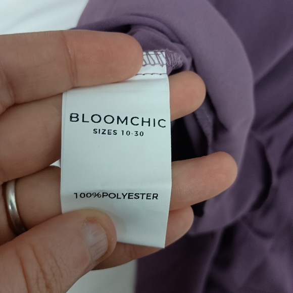 NWT BLOOM CHIC Elegant Mauve purple holiday christmas party Wrap‎ Dress (#1,552) - Picture 8 of 10